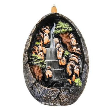 Imagem de Incensário Cascata Cachoeira Oval para incenso backflow resina premium