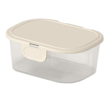 Imagem de Pote Plástico Multiuso Com Tampa Fixa 350ml Porta Mantimentos Retangular BPA Free Resistente (Branco)