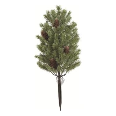 Imagem de WeiLaiKeQi Topiaria de galhos artificiais de árvore de Natal fácil de instalar com estaca de solo, arbustos verdes artificiais para casamento no quintal, Verde