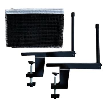 Imagem de menolana Rede de pingue-pongue com grampos, conjunto de postes de grampos para rede de tênis de mesa, antiderrapante, fácil instalação, suportes de parafuso