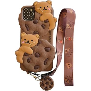 Imagem de SGVAHY Capa para iPhone 7 Plus/iPhone 8 Plus, capa fofa com design de ursinhos desenho 3D e material silicone macio, biscoito de urso, unissex