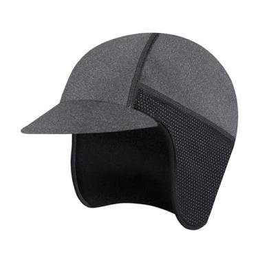 Imagem de UGPLM Chapéu de ciclismo boné de ciclismo de inverno, chapéu esportivo respirável absorvente de suor esportivo, boné de forro para exercícios, caminhadas, Cinza