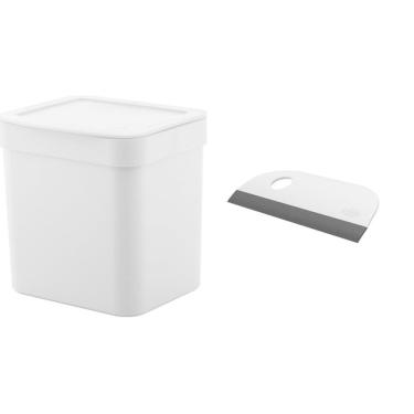 Imagem de Kit Lixeira Trium C Tampa 4,7Litros + Rodinho De Pia Cozinha