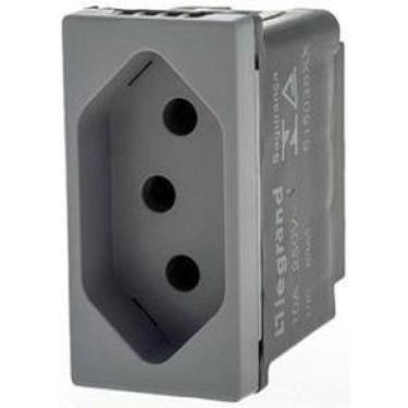Imagem de Modulo Tomada 2P+T 10A Pial Plus+ Legrand Cinza Acetinado