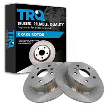 Imagem de TRQ Conjunto de par de rotores de freio a disco traseiro para Toyota Highlander 2001-2003 / Lexus RX300 1999-2003 / Modelos com tração AWD nas quatro rodas