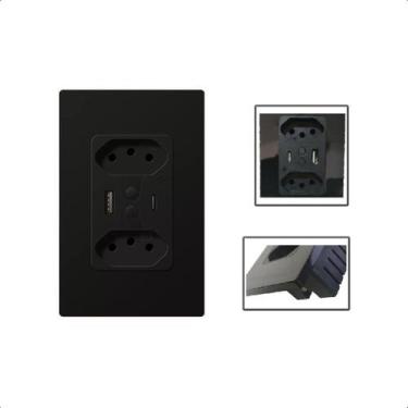 Imagem de Tomada Inteligente Wifi+Ble Dupla 10A Entrada Usb/Usbc-Preto - Ekaza