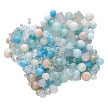 Imagem de UGPLM Kit de contas para fazer joias Kit de fazer colar de contas Pulseira faça você mesmo Cores misturadas Suprimentos de joias faça você mesmo para, Azul