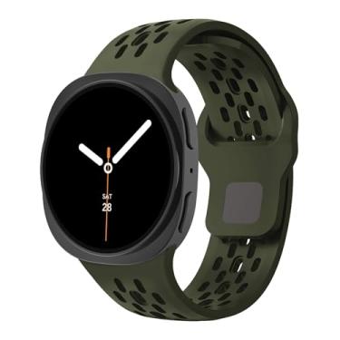 Imagem de Pulseira esportiva de silicone para Samsung Galaxy Watch 8 de 40 mm e 44 mm/Watch 8 Classic de 46 mm, pulseira de silicone respirável sem lacunas para Samsung Watch 8 40 44 e 46 mm