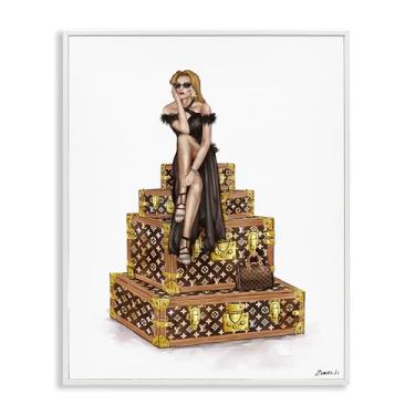 Imagem de Stupell Industries Design de arte giclée emoldurado branco feminino de viagem na moda por Ziwei Li, 76 x 61 cm