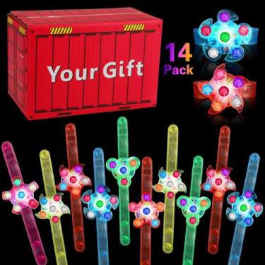 Imagem de Pacote com 14 pulseiras LED Light Up Fidget Spinner - BSTDECOR