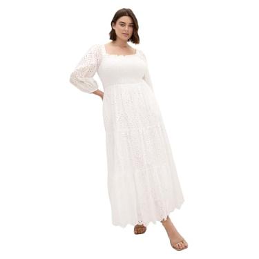 Imagem de City Chic Vestido longo feminino plus size - Brodie, Marfim, 54