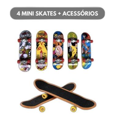 Imagem de Kit 4 Mini Skates De Dedo Profissional Rolamento Fingerboard - Monac S
