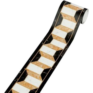 Imagem de Adesivos de rodapé com padrão 3D removível à prova d'água borda da cintura adesivo de parede autoadesivo borda removível adesivo de parede