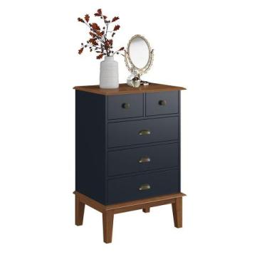 Imagem de Cômoda 5 Gavetas - Apaixone&Decore, Azul