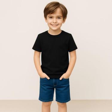 Imagem de Camiseta Infantil Juvenil Masculina Feminina Lisa Unissex 100% Algodão