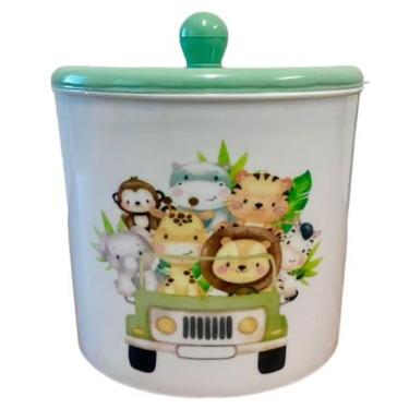 Imagem de Pote Multiuso para quarto de Bebê Safari - Dóia Kids, Lixeira Safari J