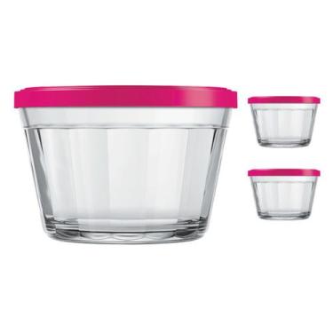 Imagem de Kit Pote Vidro Americado C/tampa Cores Cereal Bolacha 1L 2Un - NADIR F