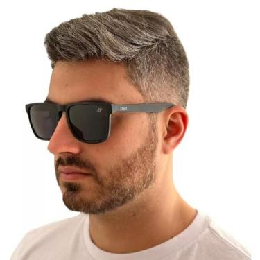 Imagem de Óculos De Sol Masculino Quadrado Original Finoti Uv400 Verão, Preto ll