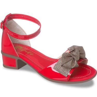 Imagem de Sandália Infantil Feminina Social Com Saltinho - Pepite, Vermelho, 30