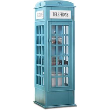 Imagem de Estante Infantil Rack De Armazenamento De Brinquedos Cabine Telefônica Britânica Estante De Design 5 Camadas Multifuncional Decorar Prateleira De Exibição Com Porta Armário Baixo, Blue