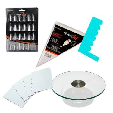 Imagem de Bailarina Para Bolo Vidro 30Cm E Kit Confeitaria 30 Peças