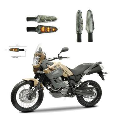 Imagem de KIT 4 Luz Seta Esportiva Pisca Led de Carbono Modelo P03 para Moto XTZ