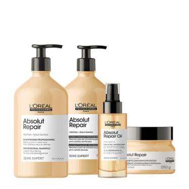 Imagem de Kit L'Oréal Professionnel Absolut Repair Gold Home Care Oil 90 (4 prod