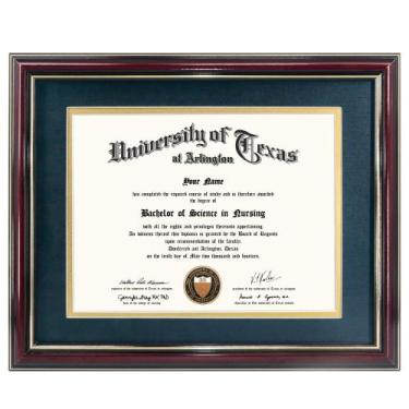 Imagem de Centro de formatura Diploma Frame 21 x 29,7 cm com tapete azul marinho
