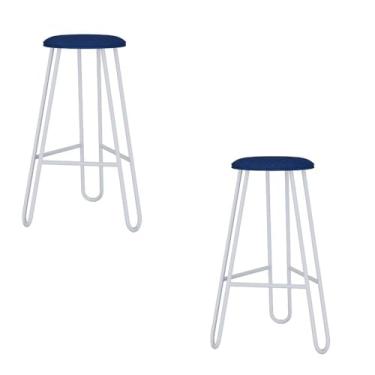 Imagem de Conjunto 2 Banquetas Altas Ginger com Estrutura Branca