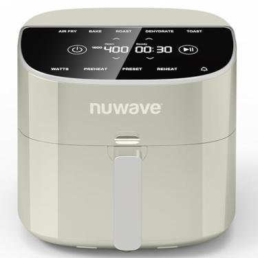 Imagem de Nuwave Brio Plus Fritadeira a ar de 8 litros, sem PFAS, nova e melhorada, tela sensível ao toque digital, tela branca fria, 10.0 °C ~ 204.4 °C em precisão de 5°, 5 funções de cozimento, 100