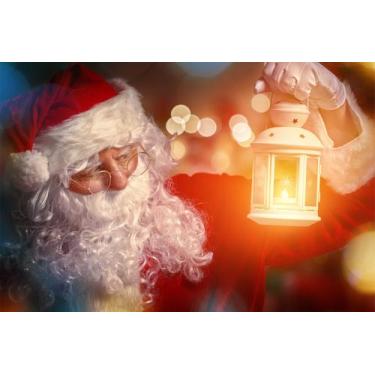 Imagem de Painel de Tecido Sublimado Natal Papai Noel Lamparina - Fabrika de fes