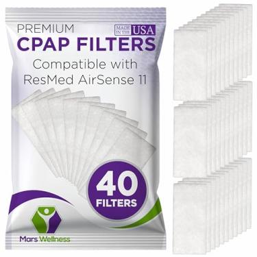 Imagem de Filtros CPAP filtro de ar descartável de pólen de feltro - suprimento de 40 pacotes - feito nos EUA suprimentos de filtro CPAP - serve em máquinas da série ResMed Airsense 11 - por Mars Wellness