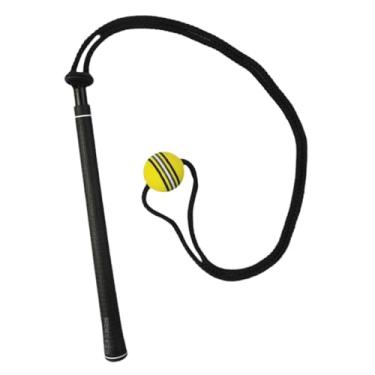 Imagem de Fenteer Treinamento de swing de corda de golfe, auxílio profissional para treinamento de swing de golfe para auxílio ao exercício de velocidade, Black Yellow a