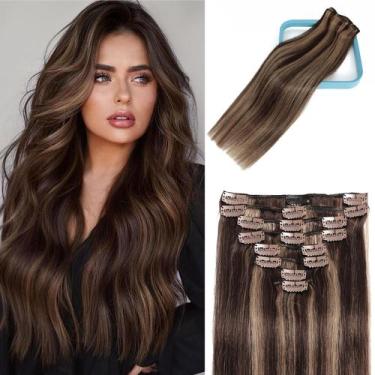 Imagem de Extensões de cabelo Clip In LORIEN Real Human Hair 22 polegadas 110 g