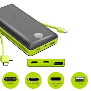 Imagem de Carregador Powerbank 20000mah Portátil Carga Rápida USB - 20.000 MAH