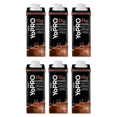 Imagem de Kit 6 YoPRO Bebida Láctea UHT Sabor Chocolate 15g de proteínas 250ml c