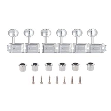 Imagem de KAISH Afinadores Pure Vintage Tuning Machines, cavilhas, teclas de afinação de guitarra com haste dividida para Strat/Tele/Jaguar, puxador oval de metal cromado para destros