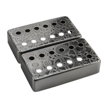 Imagem de OVSAL Conjunto de 2 capas de captador de guitarra de latão 50 mm/52 mm capa de captador de guitarra de metal Spcing Humbucker capa captador de guitarra elétrica para guitarra elétrica Lp Les Paul