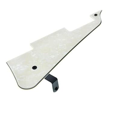 Imagem de Dopro Escudo de guitarra LP e suporte de aço inoxidável LP com parafusos de montagem de aço preto para USA Les Paul Aged Pearl