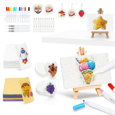Imagem de Kit de pintura de textura de espuma de tinta inchada mágica, 96 peças, materiais de pintura de papel para pintura de arte 3D, aquarela, faça você mesmo, bolha, desenho, lona, esponja