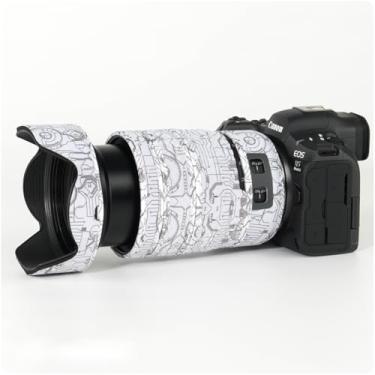 Imagem de CHASING BIRDS O revestimento impermeável de camuflagem de lente para Canon RF 24-70 mm F2.8 L é USM capa protetora de lente à prova de chuva versão IV (branco elétrico, com extensor RF 1.4X e 2X)