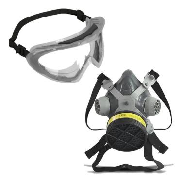 Imagem de 2X Mascara Respiratória Pintura Para Gases Ácidos + Óculos