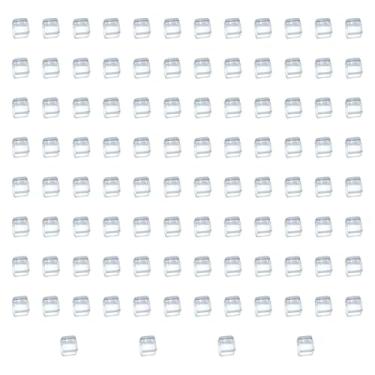 Imagem de menolana 100x Cubos de acrílico Brinquedos de treinamento sensorial Cubos empilháveis ​​Jogo de tabuleiro interativo de seis lados Dados em branco para, Claro