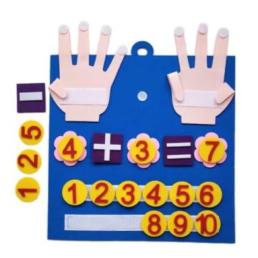 Imagem de Brinquedos Montessori para Crianças, Brinquedo de Matemática, Painel Educativo Infantil de Matemática em Feltro – Brinquedo Didático para Números, Contagem e Operações Básicas