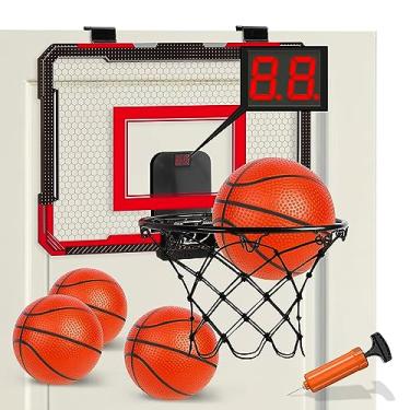 Imagem de TOY Life Cesta de basquete sobre a porta para crianças, adolescentes e adultos - Minicarola interna para quarto, escritório com 4 bolas - gol de basquete