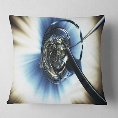 Imagem de Designart Fractal 3D Tangle in Middle' Contemporary Throw Living Room, Sofá, almofada + capa de almofada impressa em ambos os lados 45,72 cm x 45,72 cm