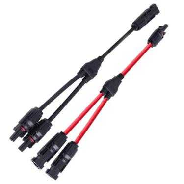 Imagem de Conector MC4 Snetec Y2 2x1 Vias 4mm 30A 1000V Painel Solar, Vermelho e