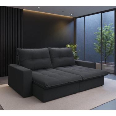 Imagem de Sofá Firenze Retrátil Reclinável 3 Lug Suede 2,1m abt 1,4m