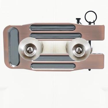 Imagem de Fechadura francesa à prova de crianças | Trava de reforço de porta dupla ajustável para portas francesas segurança doméstica (marrom)