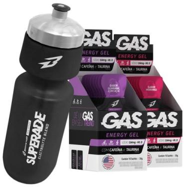 Imagem de 2x Caixas Gas Energy Gel 20 Sachês + Squeeze Bodyaction, Variado